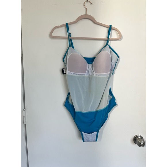 Alicia Simone Women's One Piece Swim Suit Bathing Suit Blue Modest size 16 - Picture 5 of 9